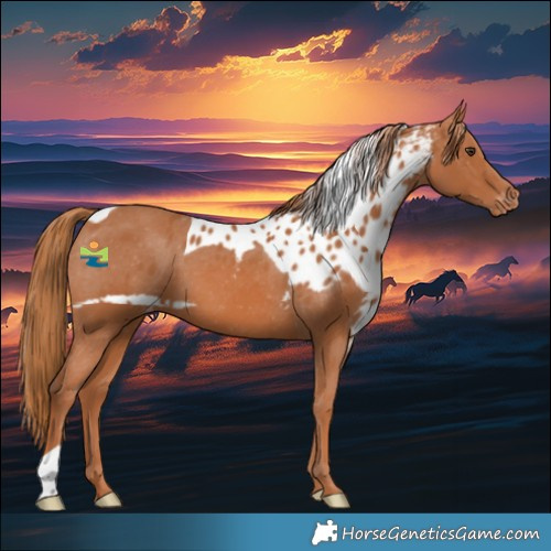 Horse Color:Chestnut Skewed Appaloosa 