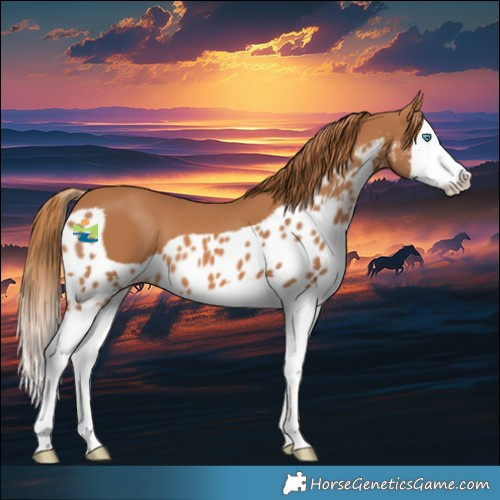 Horse Color:Chestnut Splash Skewed Appaloosa 
