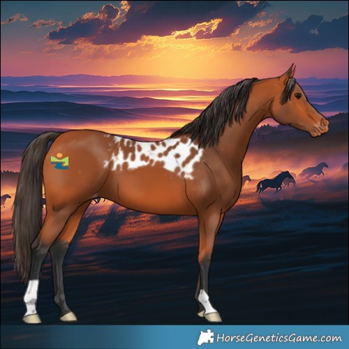 Horse Color:Bay Skewed Appaloosa 