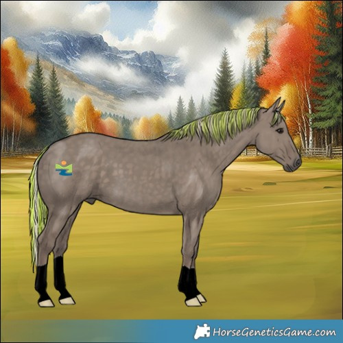 Horse Color:Painted Silver Grullo Brindle