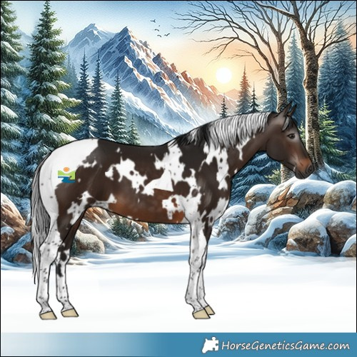 Horse Color:Gray White Spotted Brown Tobiano 