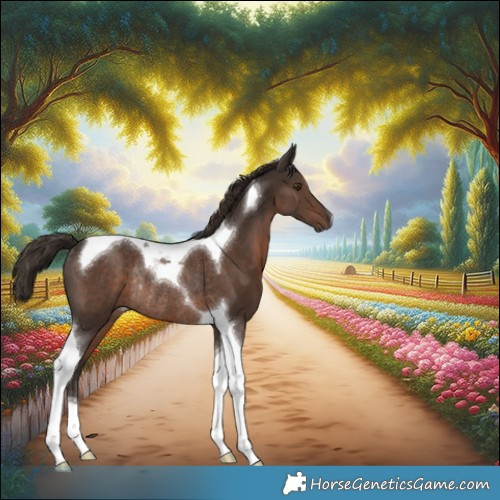 Horse Color:Liver Chestnut Tobiano Rabicano