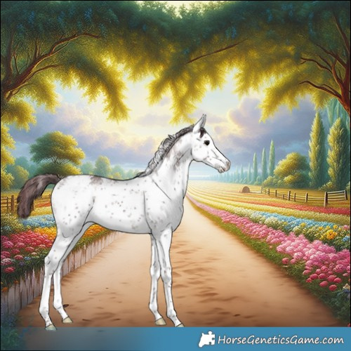 Horse Color:White Spotted Chocolate Grullo Sabino Rabicano