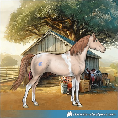 Horse Color:Sable Champagne Pearl Tobiano Rabicano 