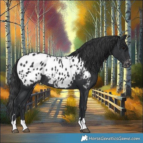 Horse Color:Black Appaloosa Rabicano 