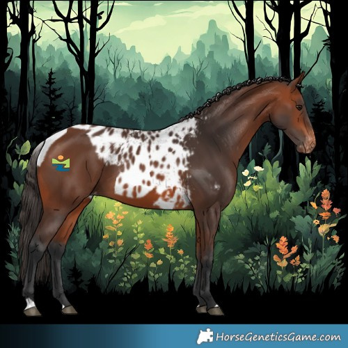 Horse Color:Bay Skewed Appaloosa 