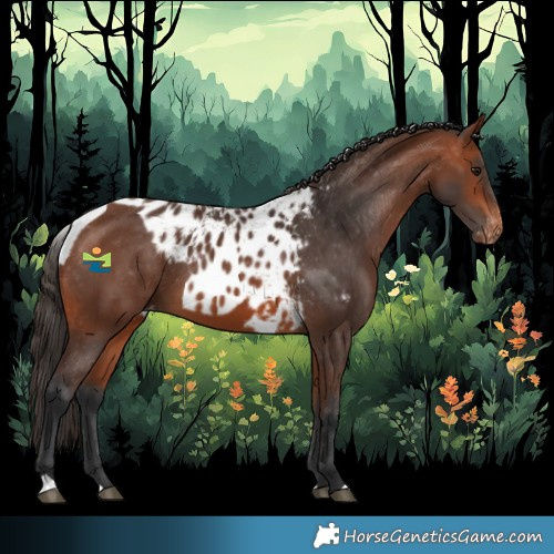 Horse Color:Bay Skewed Appaloosa