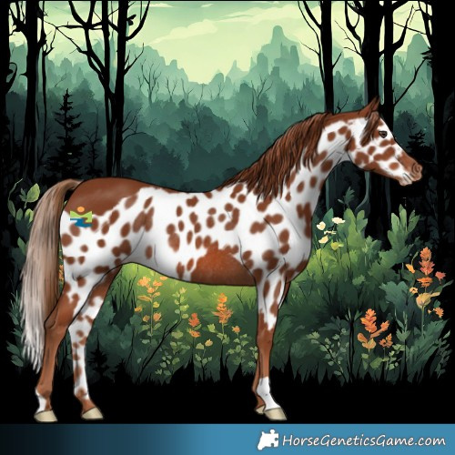 Horse Color:Chestnut Skewed Appaloosa Rabicano 