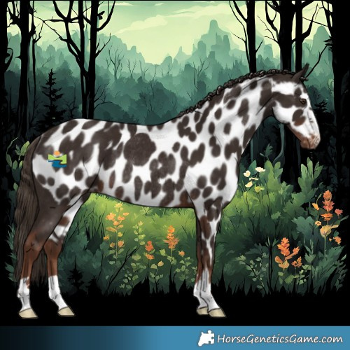 Horse Color:Liver Chestnut Skewed Appaloosa Rabicano 