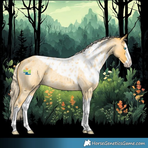 Horse Color:Palomino Roan Splash Skewed Appaloosa 