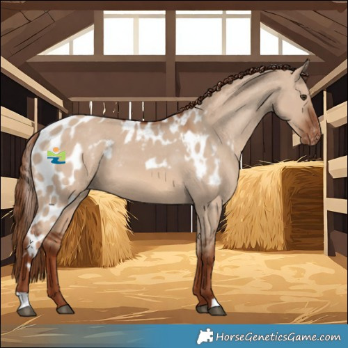 Horse Color:Red Dun Skewed LP Spotted 