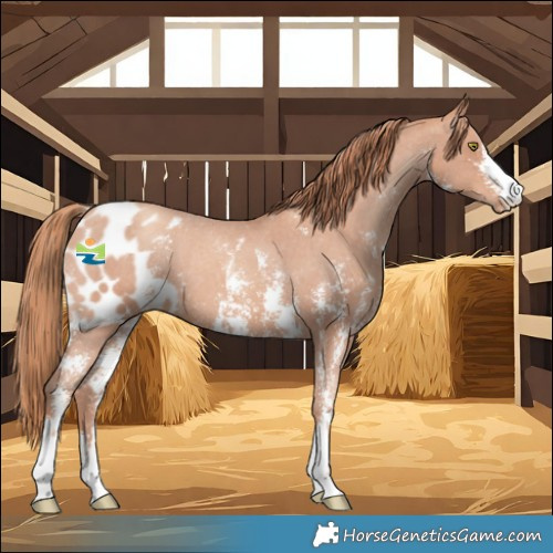 Horse Color:Gold Champagne Sabino Skewed LP Spotted 