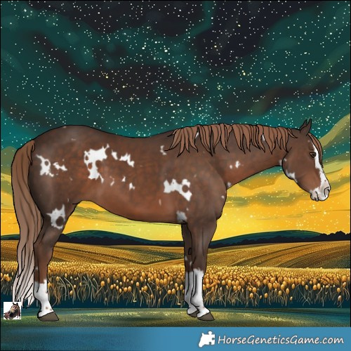 Horse Color:White Spotted Liver Chestnut Splash 