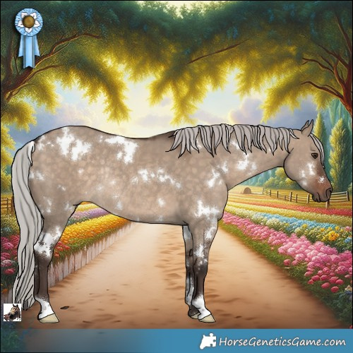Horse Color:White Spotted Silver Brown Dun Rabicano 
