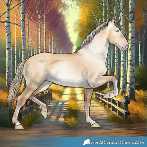 Horse Color:Gray Gold Cream Champagne Dun Tobiano 