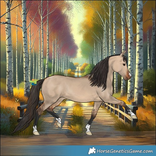 Horse Color:Bay Dun Rabicano 