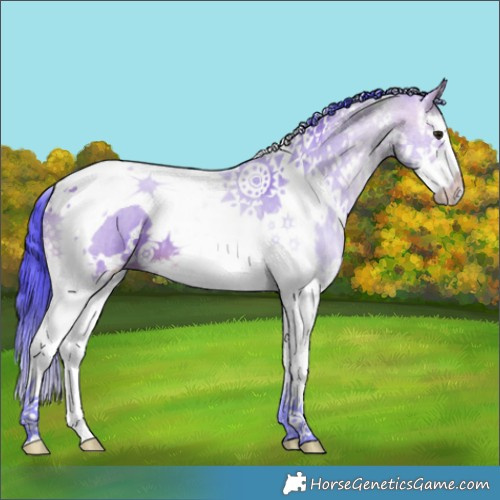 Horse Color:Watercolor White Spotted Brown Ice Dun Splash Tobiano 