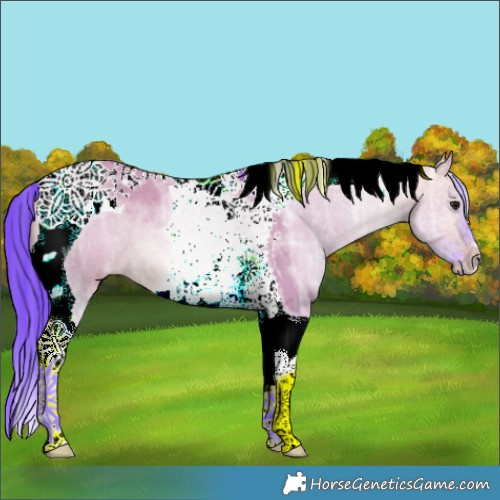 Horse Color:Watercolor Brown Ice Dun Tobiano 