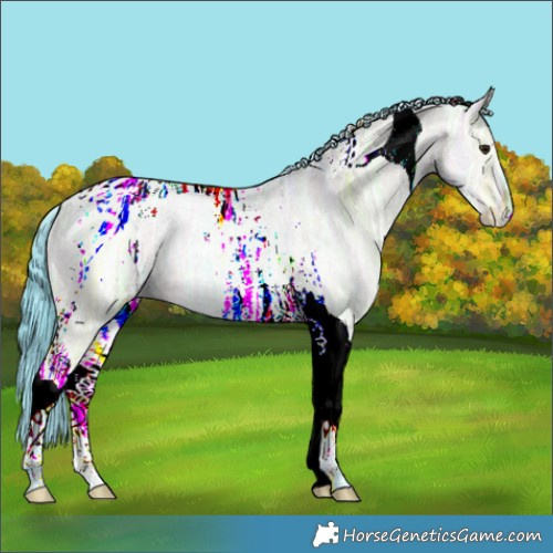 Horse Color:Watercolor Brown Ice Dun Tobiano 