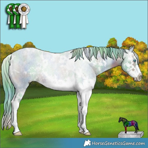 Horse Color:Nacre Watercolor White Spotted Brown Ice Dun Splash 