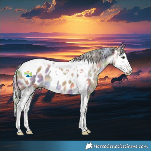 Horse Color:Nacre Plaid  Silver Bay Dun Splash Tobiano Near Leopard 