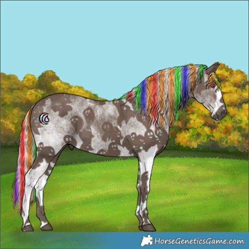 Horse Color:Painted White Spotted Silver Black Splash 