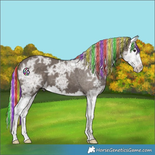 Horse Color:Painted Silver Black Ice Splash 