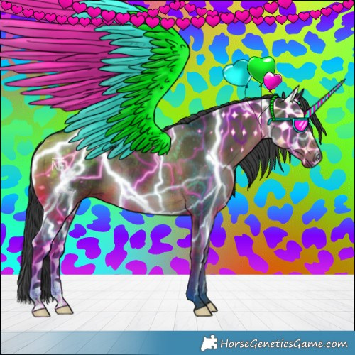 Horse Color:Black Mushroom Rabicano 