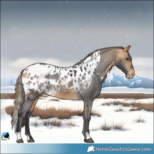 Horse Color:Buckskin Skewed LP Spotted