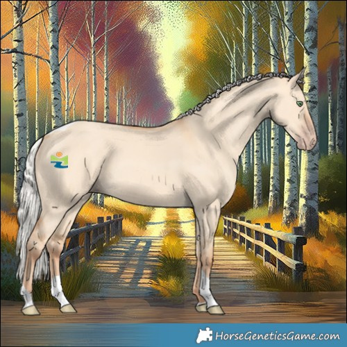 Horse Color:Silver Amber Champagne Dun Tobiano Rabicano 