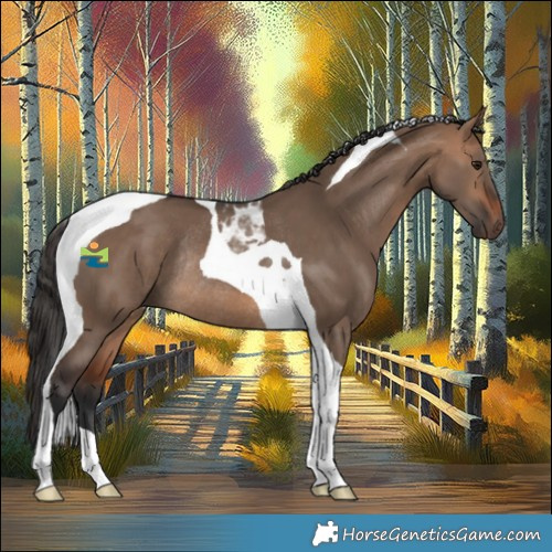 Horse Color:Bay Dun Tobiano Rabicano 