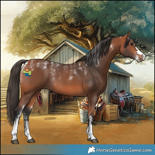 Horse Color:Powder White Bay Rabicano