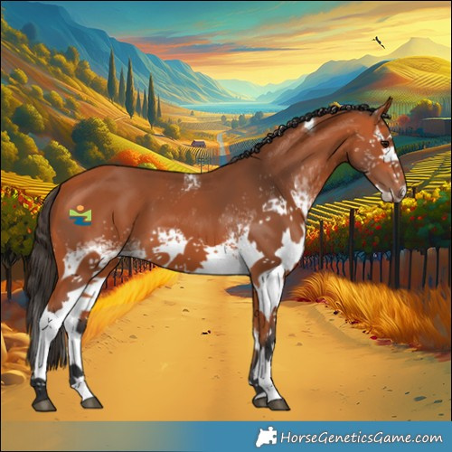Horse Color:White Spotted Bay Tobiano 