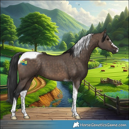 Horse Color:Brown Dun Tobiano 