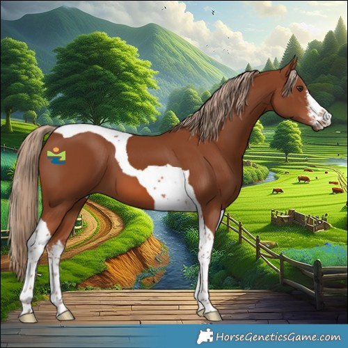Horse Color:White Spotted Chestnut Tobiano 