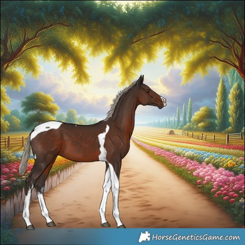 Horse Color:White Spotted Liver Chestnut Tobiano 