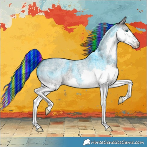 Horse Color:Painted Smoky Blue Roan Splash 