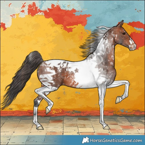 Horse Color:Bay Tobiano Varnish 