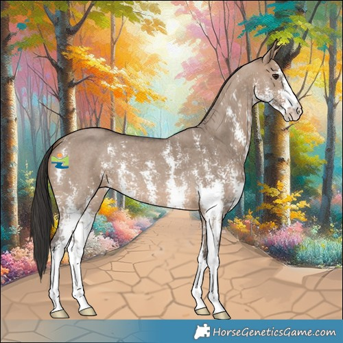 Horse Color:Brown Dun Sabino 