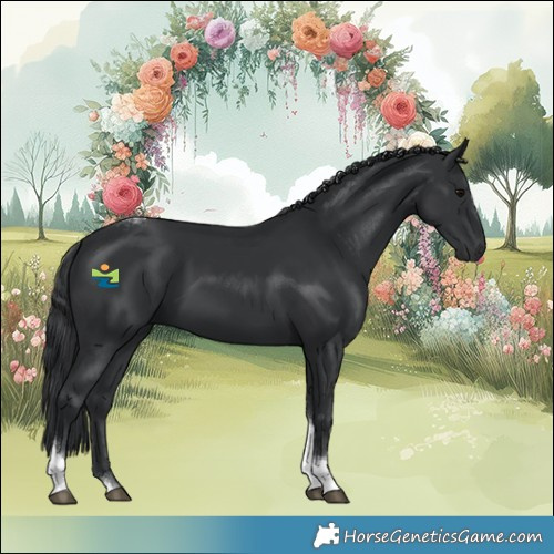 Horse Color:Black Mushroom Tobiano