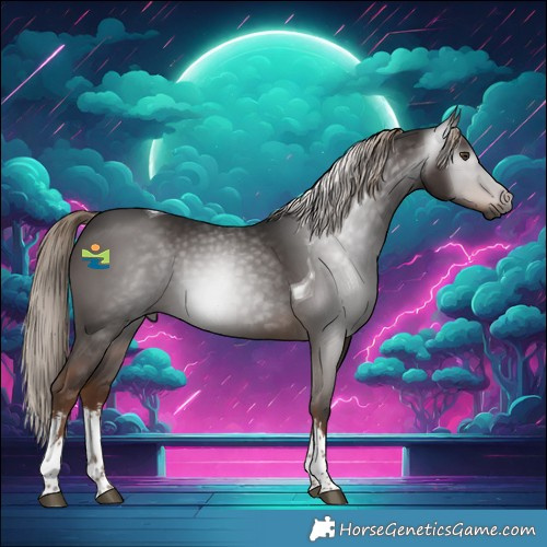 Horse Color:Gray White Spotted Liver Chestnut Tobiano 