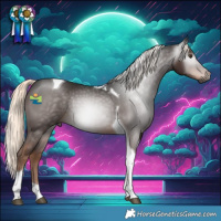 Horse Color:Gray Liver Chestnut Mushroom Tobiano 