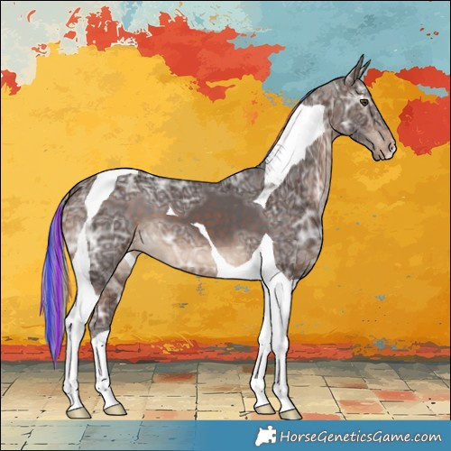 Horse Color:Painted Silver Brown Ice Tobiano Varnish 
