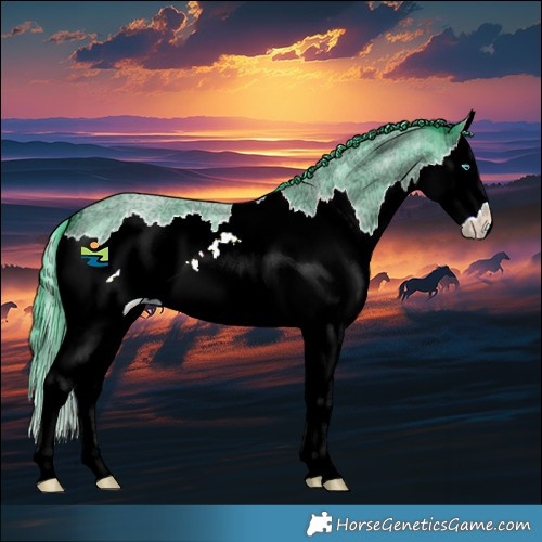 Horse Color:Watercolor Blue Ice Roan Splash 