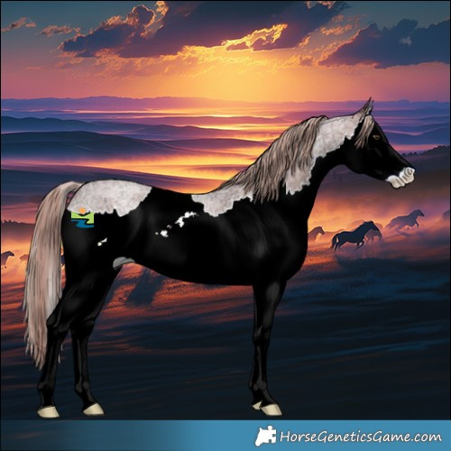 Horse Color:Watercolor Red Ice Roan Splash 