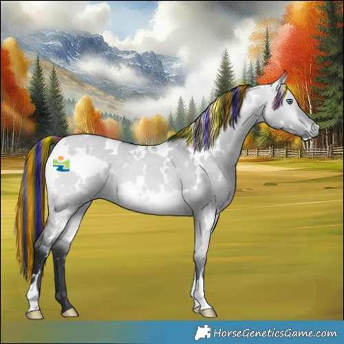 Horse Color:Painted White Spotted Bay Chinchilla Dun 