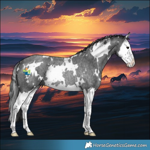 Horse Color:White Spotted Blue Roan Splash Rabicano 