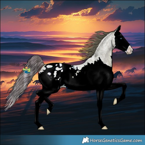 Horse Color:Watercolor Red Roan Splash Appaloosa 