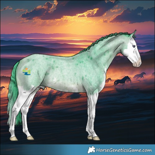 Horse Color:Watercolor Bay Chinchilla Roan Sabino Splash 