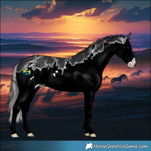 Horse Color:Black Sabino Splash 